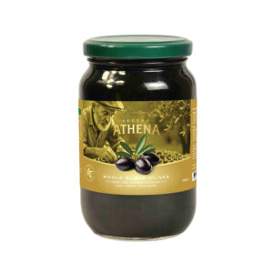 Masline negre jumbo 180-200 borcan 370ml/200g Athena
